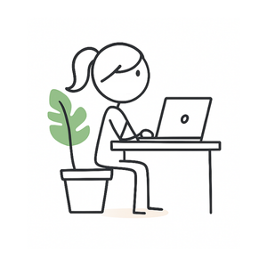 Arbeiten am PC am Sonntag. Symbolisch für Stress vor Arbeitswoche 